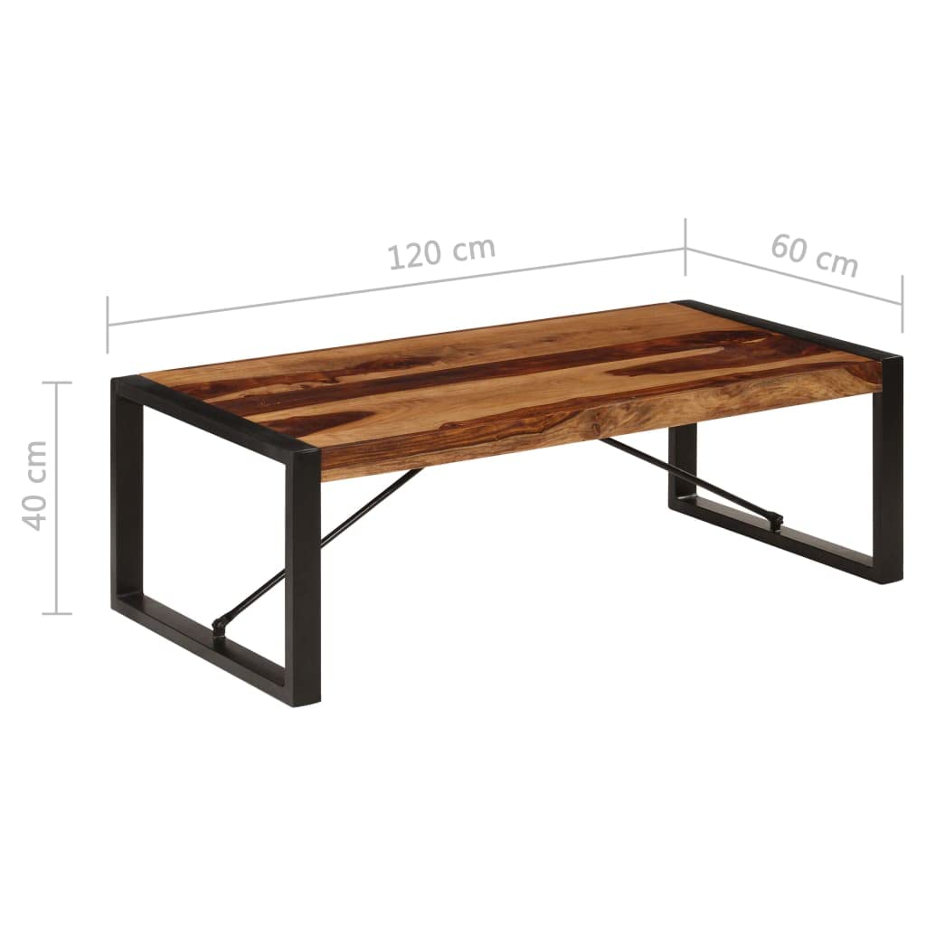 Brown Solid Sheesham Wood Coffee Table J889774