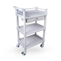 3-Tier Medical Utility Cart with Drawer and Shelves B649