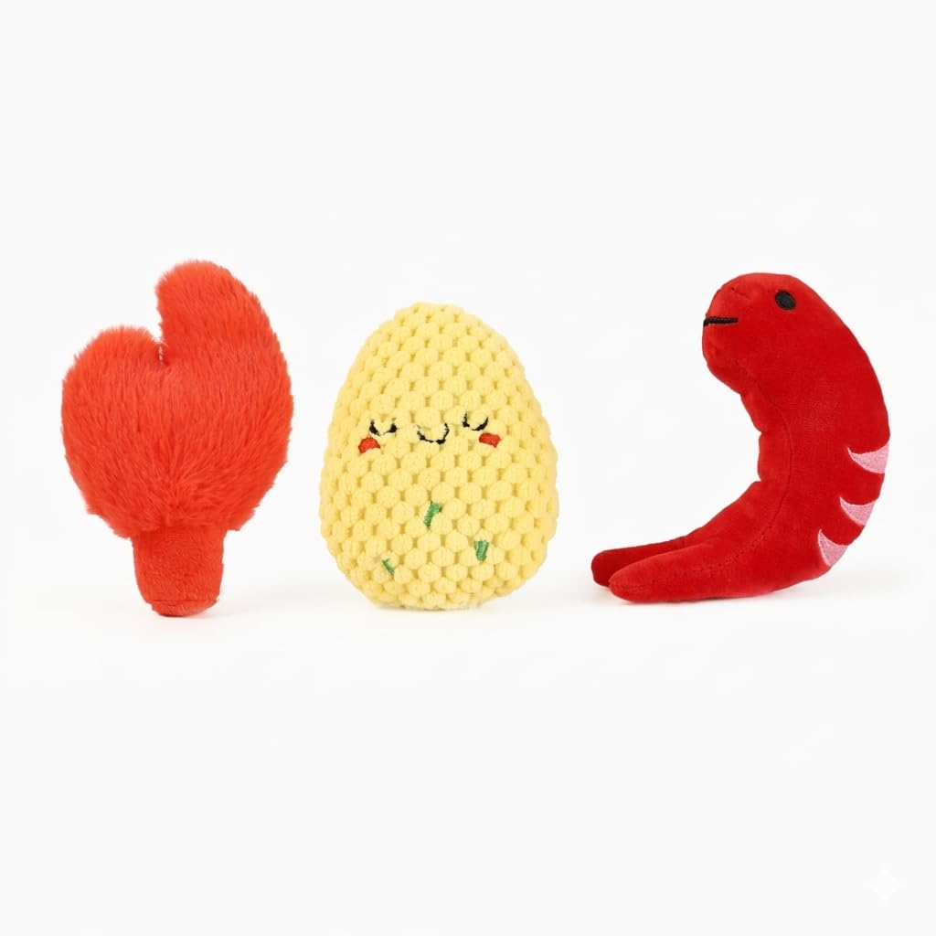 Seafood Boil Dog Toys, Pack of 3 T458689