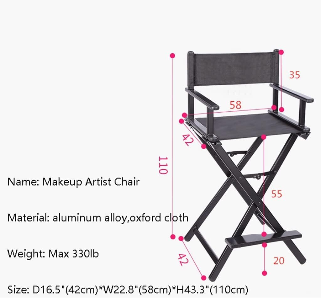 Black Aluminum Folding Director's Chair with Footrest I2642