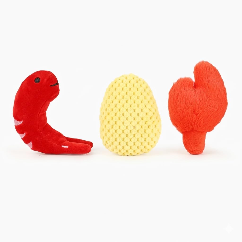Seafood Boil Dog Toys, Pack of 3 T458689