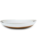 Ceramic Serving Bowls Set of 2 Oval Platters Vanilla White M70987