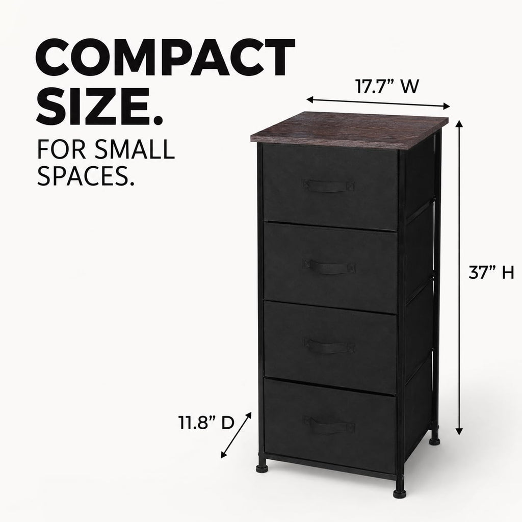 4 Drawer Fabric Storage Tower with Steel Frame G701