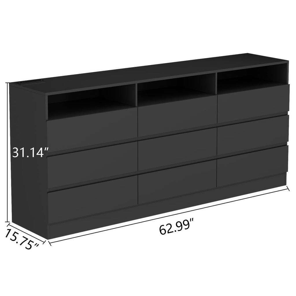 Black 9-Drawer Dresser G845553