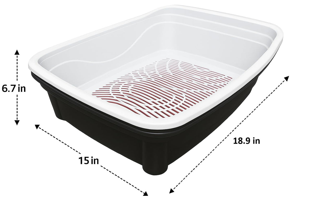 Large Black Cat Litter Box with Sifting System K761033