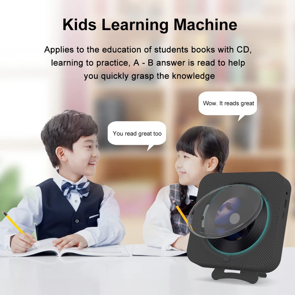 Portable CD Player with Bluetooth, Dual Speakers, LED Display, FM Radio, Black J721124