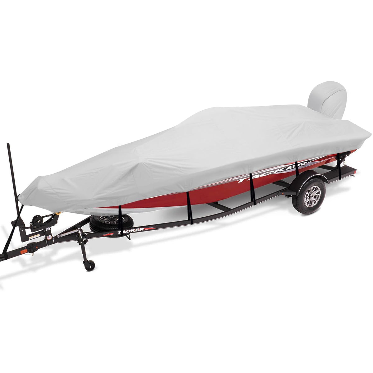 14-16ft Waterproof Marine Canvas Boat Cover with Outboard Motor Cover O3168