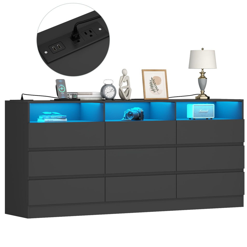 Black 9-Drawer Dresser G845553