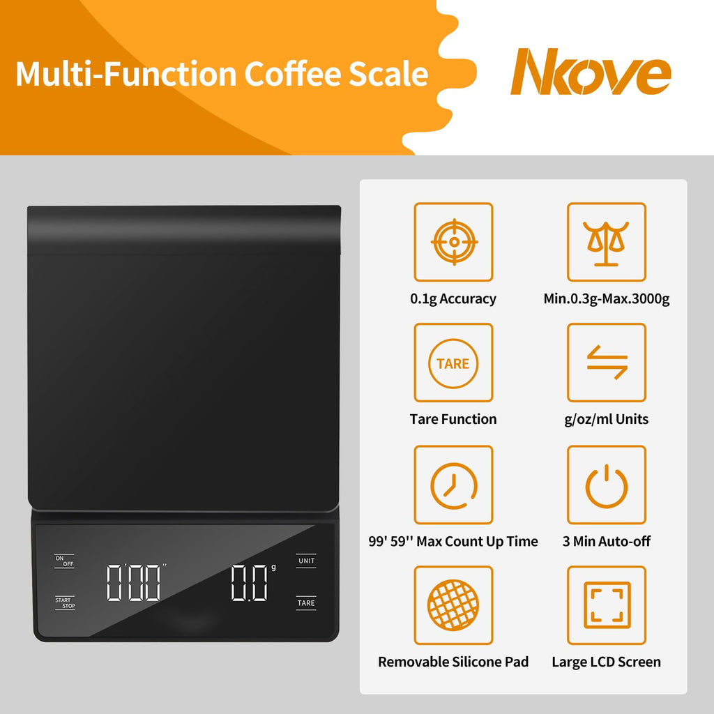 0.1g High Precision Coffee Scale with Timer P416