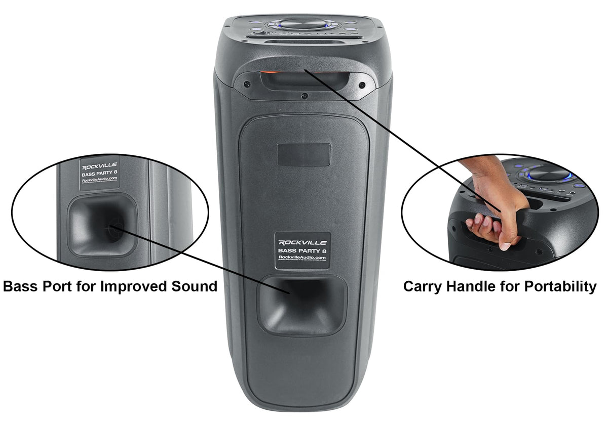 2000W Dual 8" LED Karaoke Speaker with Mic U473