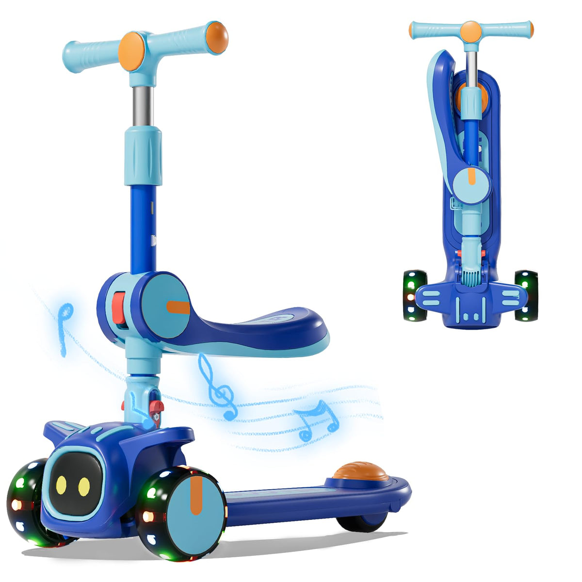 2-in-1 Kids 3 Wheel Kick Scooter with Adjustable Seat V521734