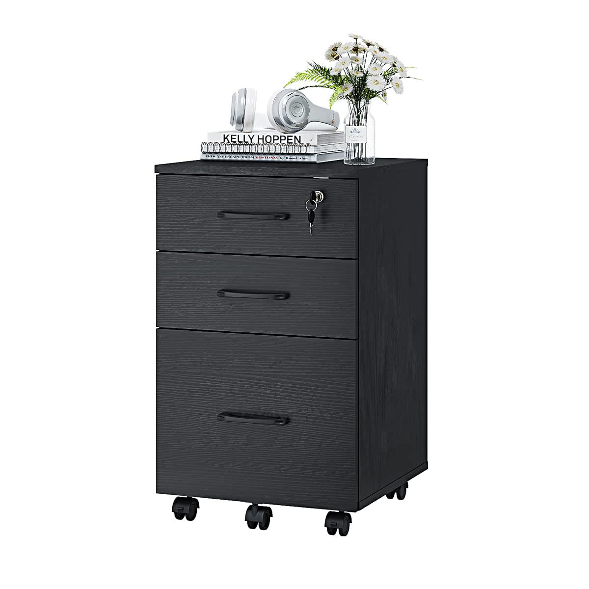 3 Drawer Wood Mobile File Cabinet G123