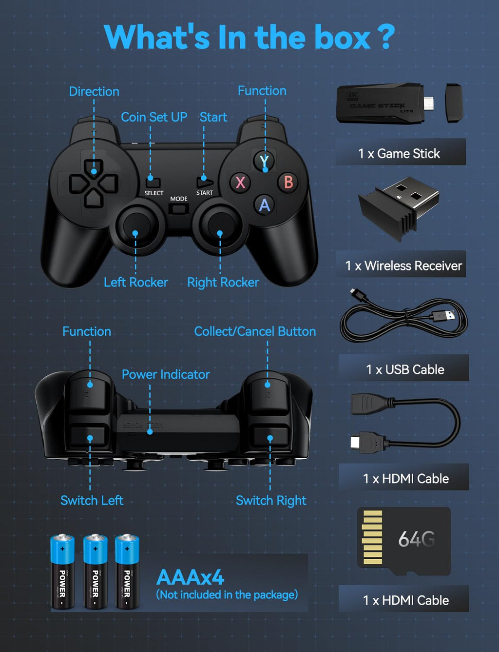 4K HDMI Retro Gaming Console O139604