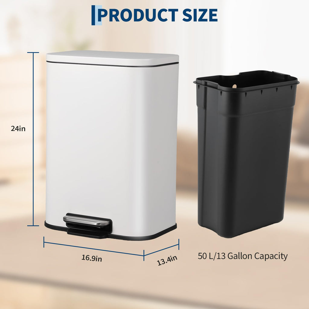 13.2 gal Stainless Steel Kitchen Trash Can C702865