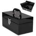 Metal Tool Box 12 Inch Portable Small Toolbox with Latch Black Y54764