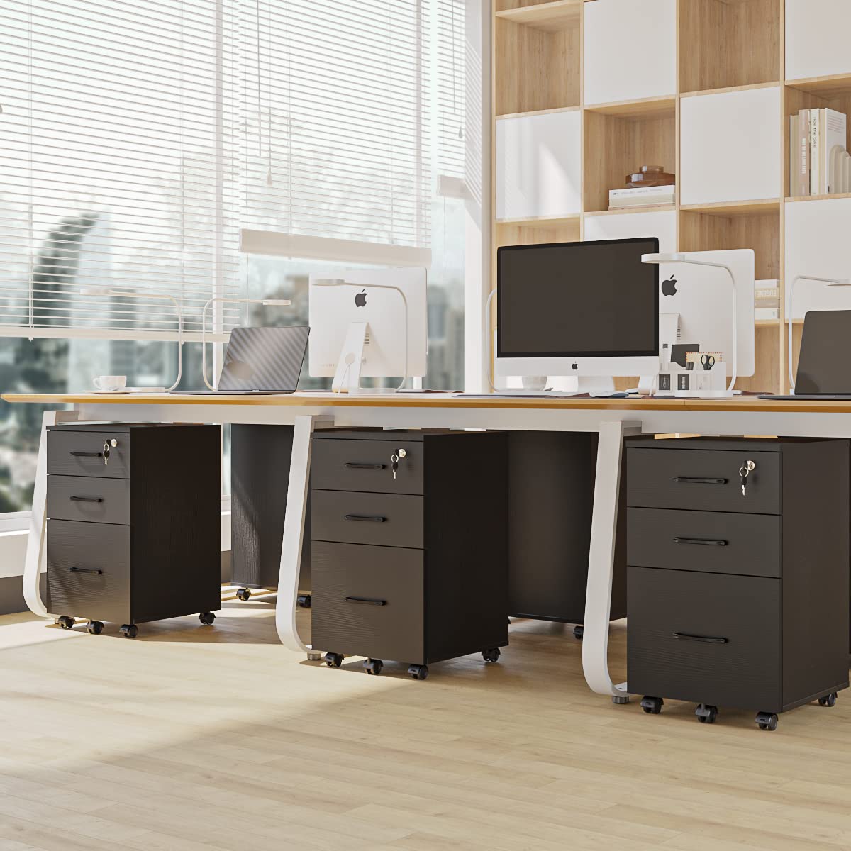 3 Drawer Wood Mobile File Cabinet G123