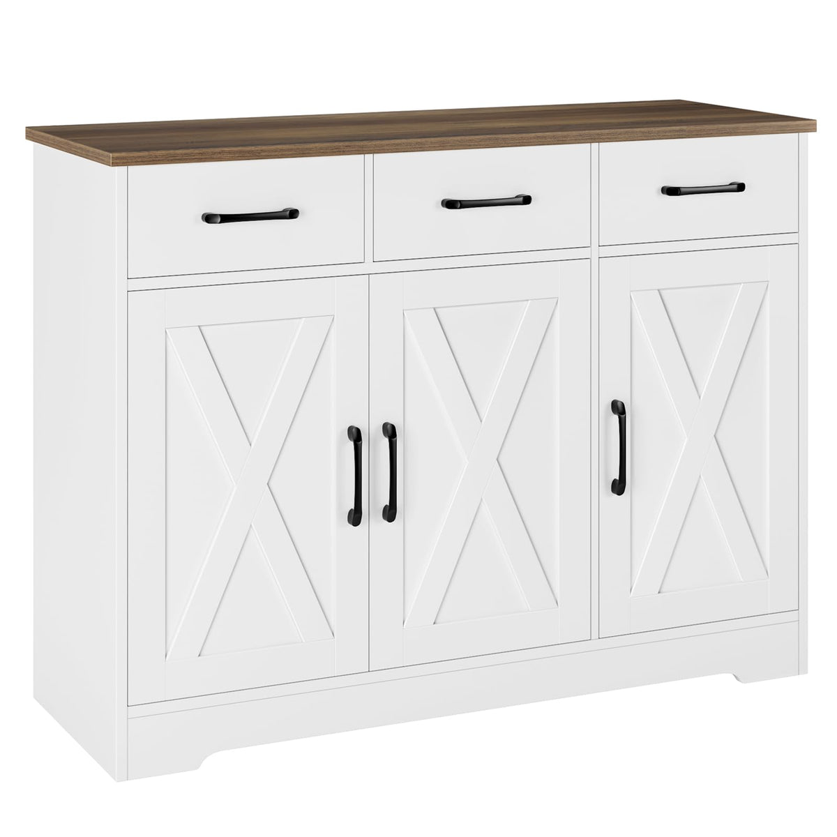 White Kitchen Buffet Cabinet with Storage P291372