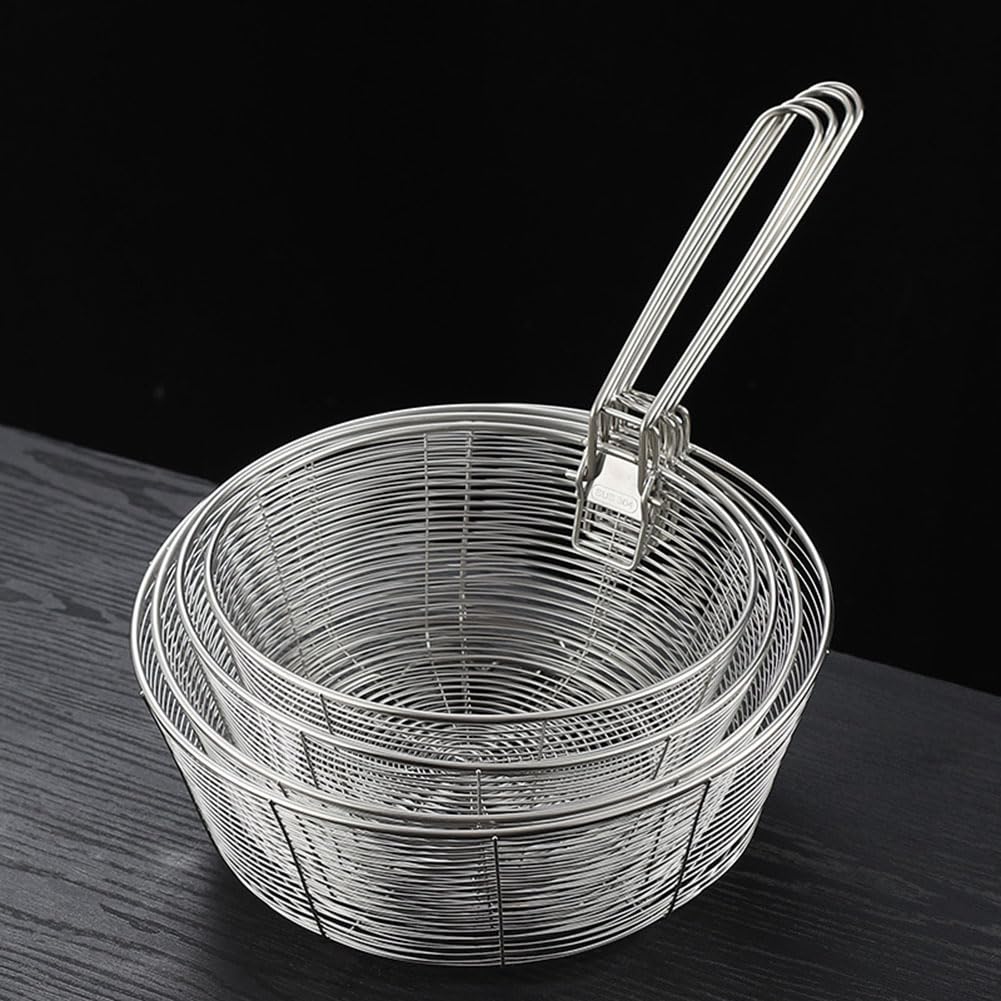Stainless Steel Deep Fryer Basket with Detachable Handle 9 Inch B31745