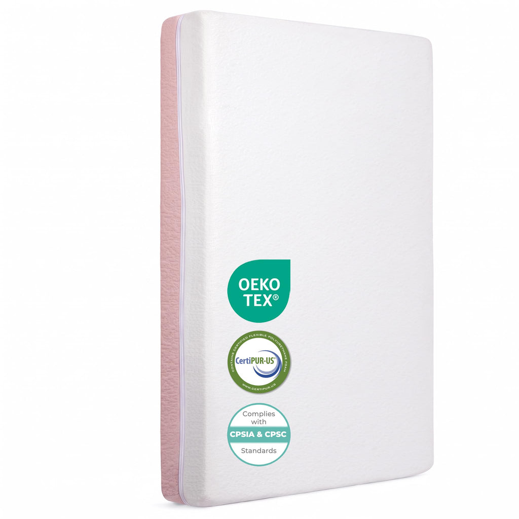 Mini Crib Mattress 2-Stage Firmness 38x24x4 Inch H694948