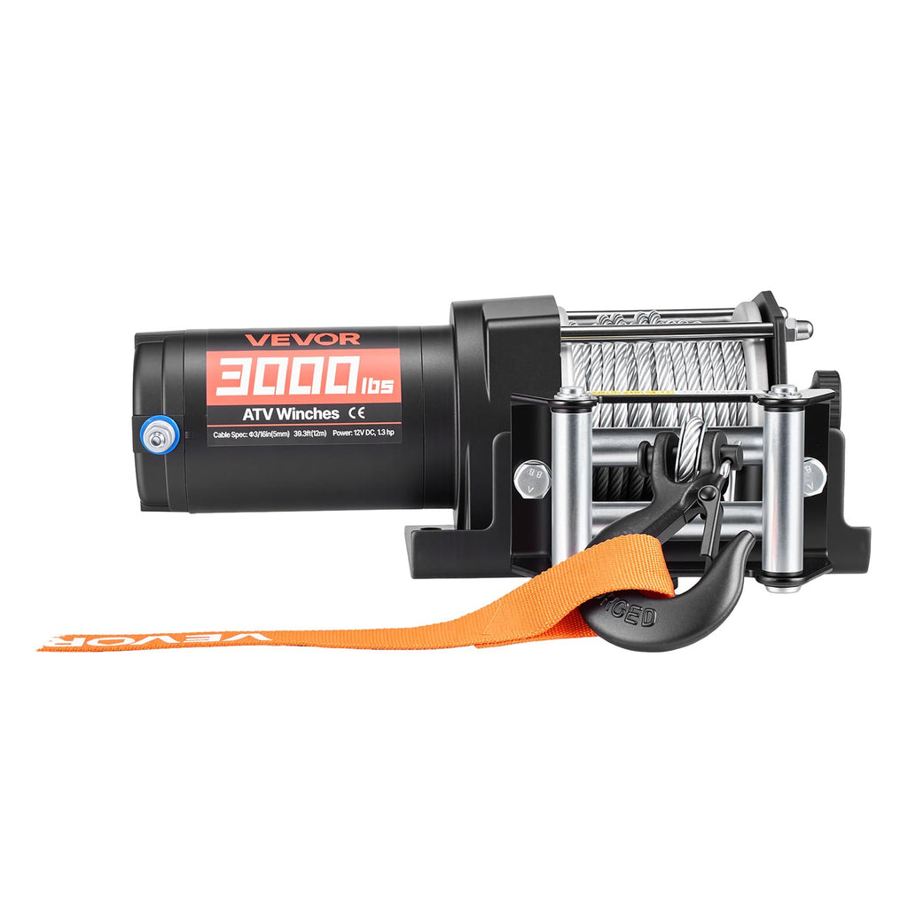 12V DC Electric Winch with Steel Wire Rope and Wired Remote Control R1004