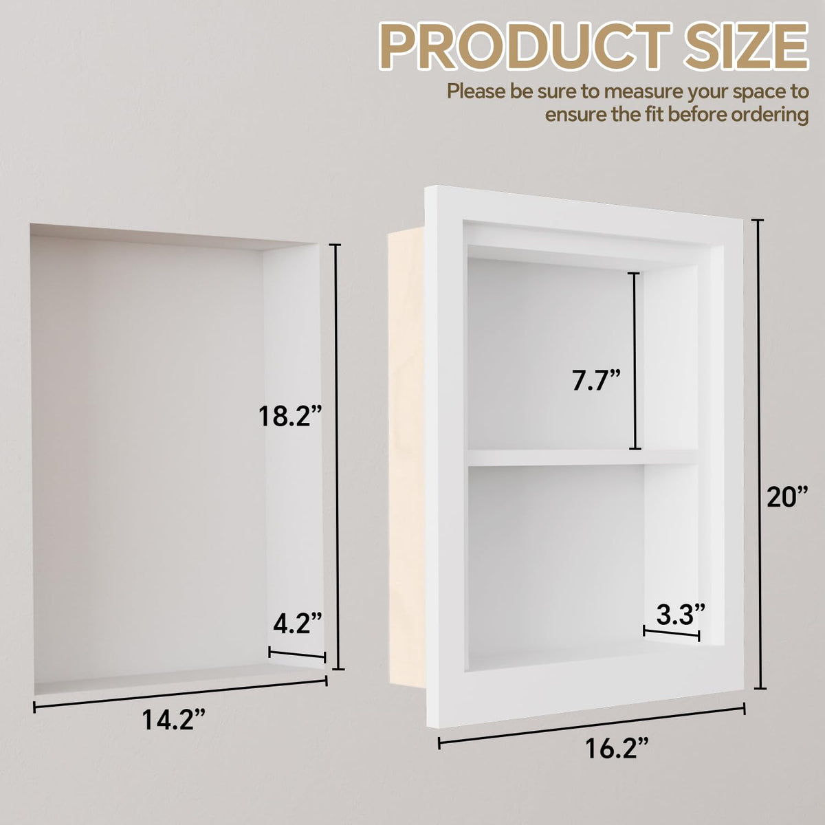 Solid Wood 14 X 18 Recessed Medicine Cabinet B720