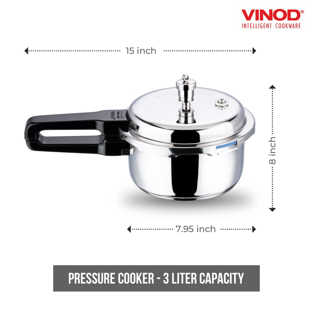 Stainless Steel Pressure Cooker, Outer Lid, 3 Litre L508882
