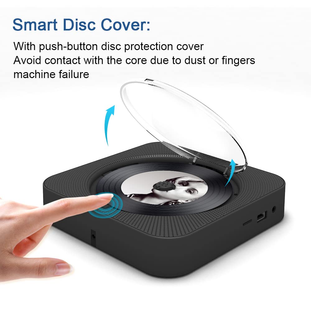 Portable CD Player with Bluetooth, Dual Speakers, LED Display, FM Radio, Black J721124