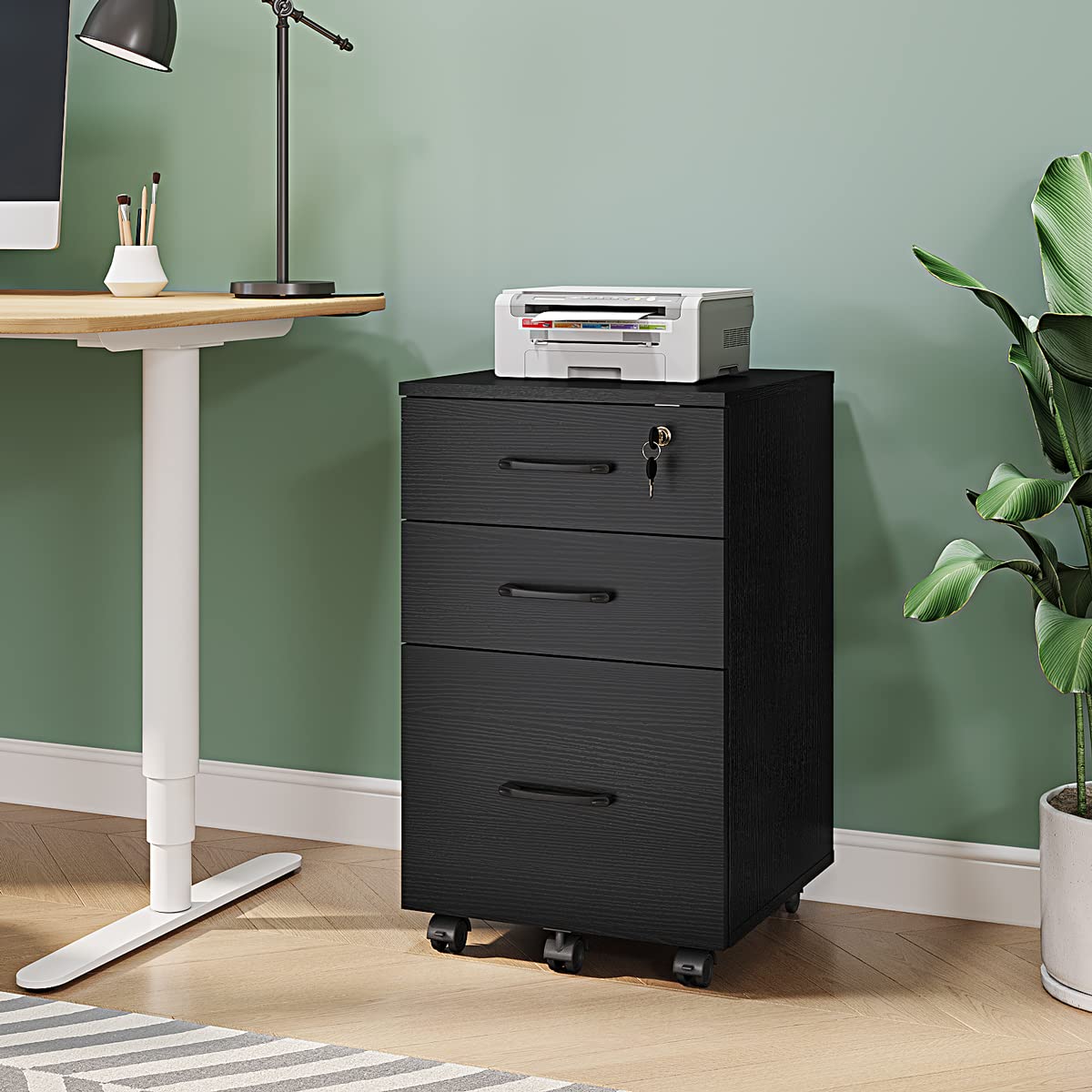 3 Drawer Wood Mobile File Cabinet G123