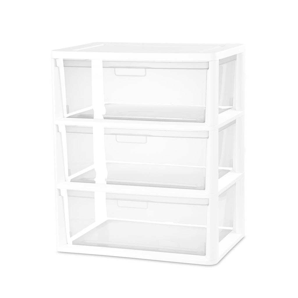 White 3-Drawer Plastic Rolling Storage Cart P433435