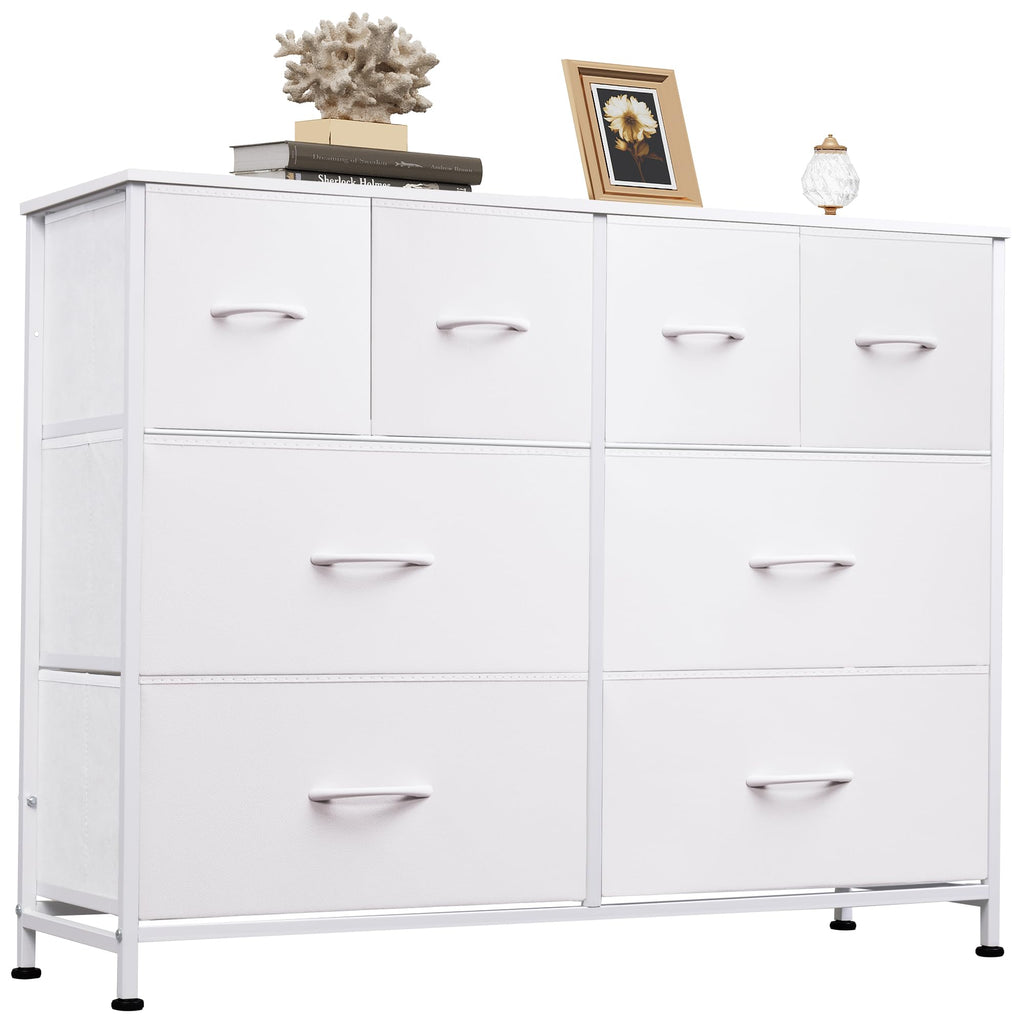 White 8 Drawer Dresser B4516