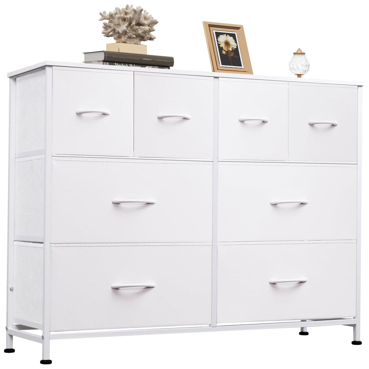 White 8 Drawer Dresser B4516
