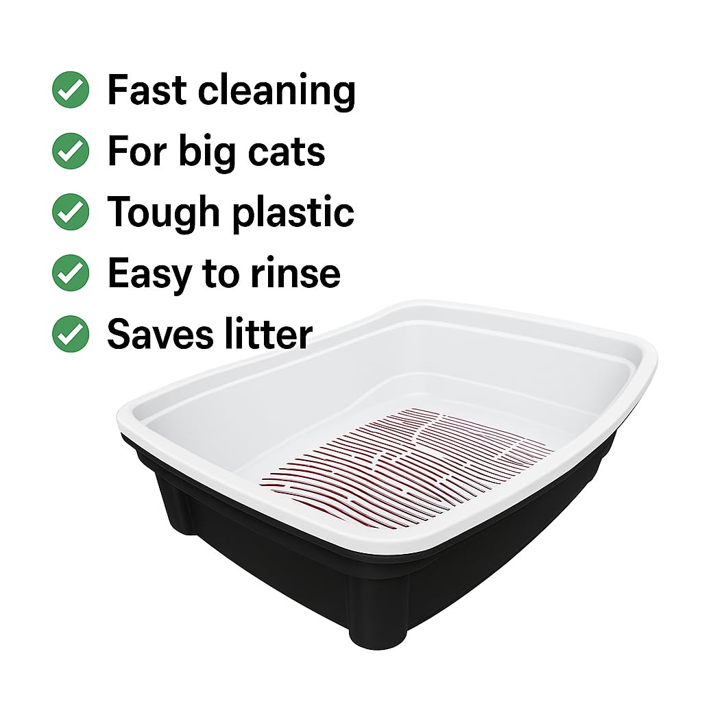 Large Black Cat Litter Box with Sifting System K761033