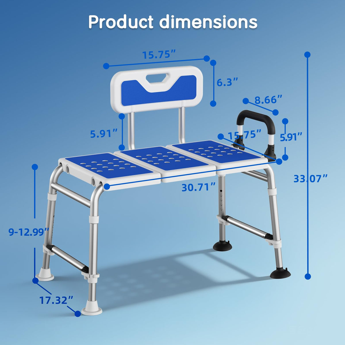 Heavy-Duty Adjustable Bathtub Transfer Bench S498137
