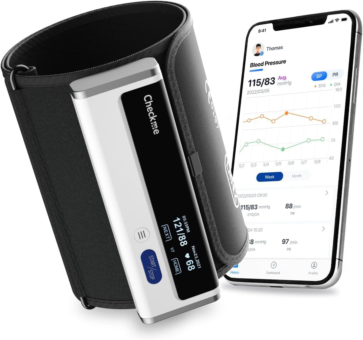 Upper Arm Blood Pressure Monitor with Bluetooth Cuff J386801