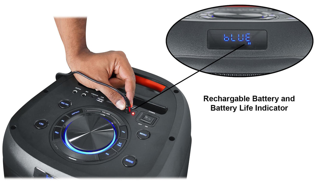 2000W Dual 8" LED Karaoke Speaker with Mic U473