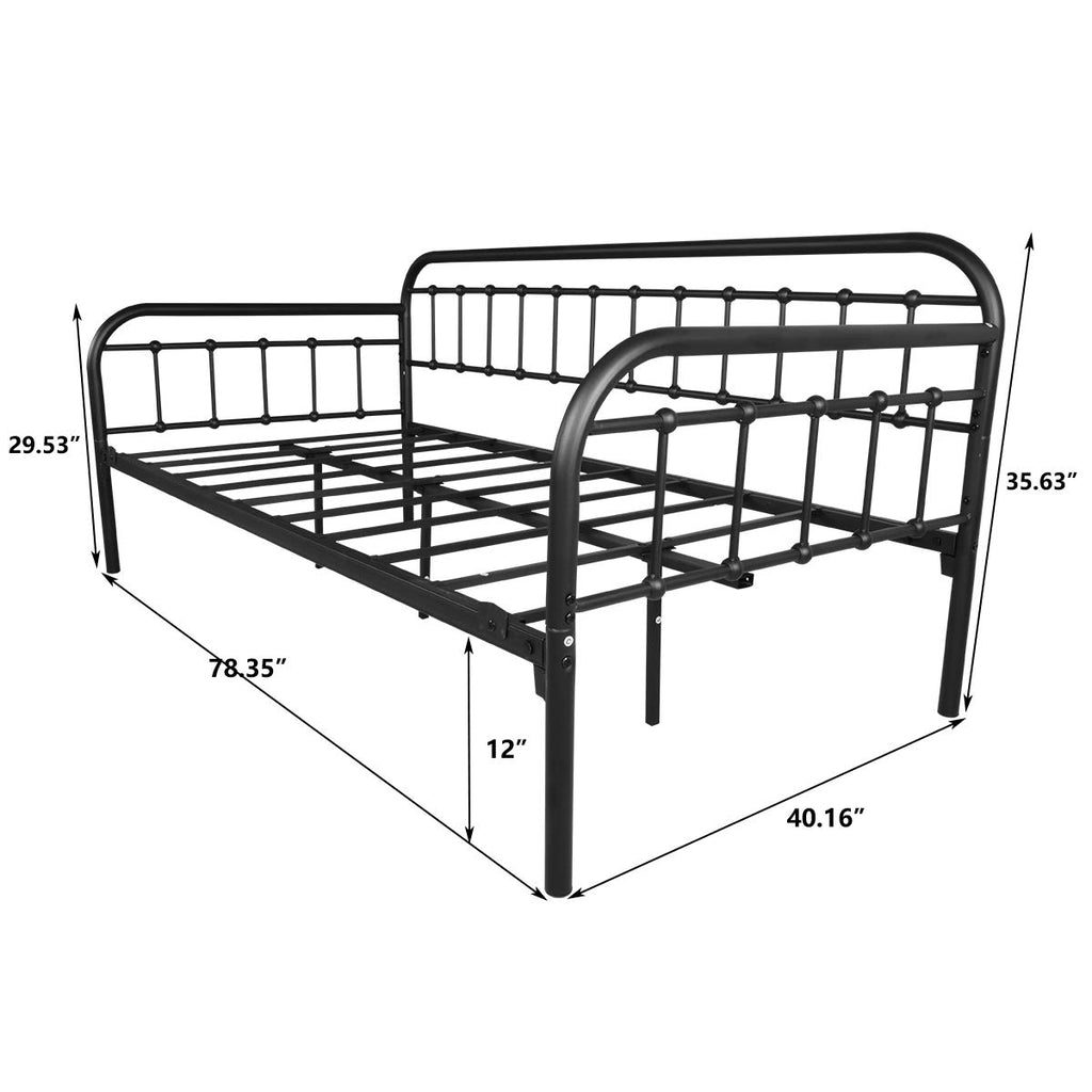 Metal Daybed Frame Twin Day Bed Black Z9666