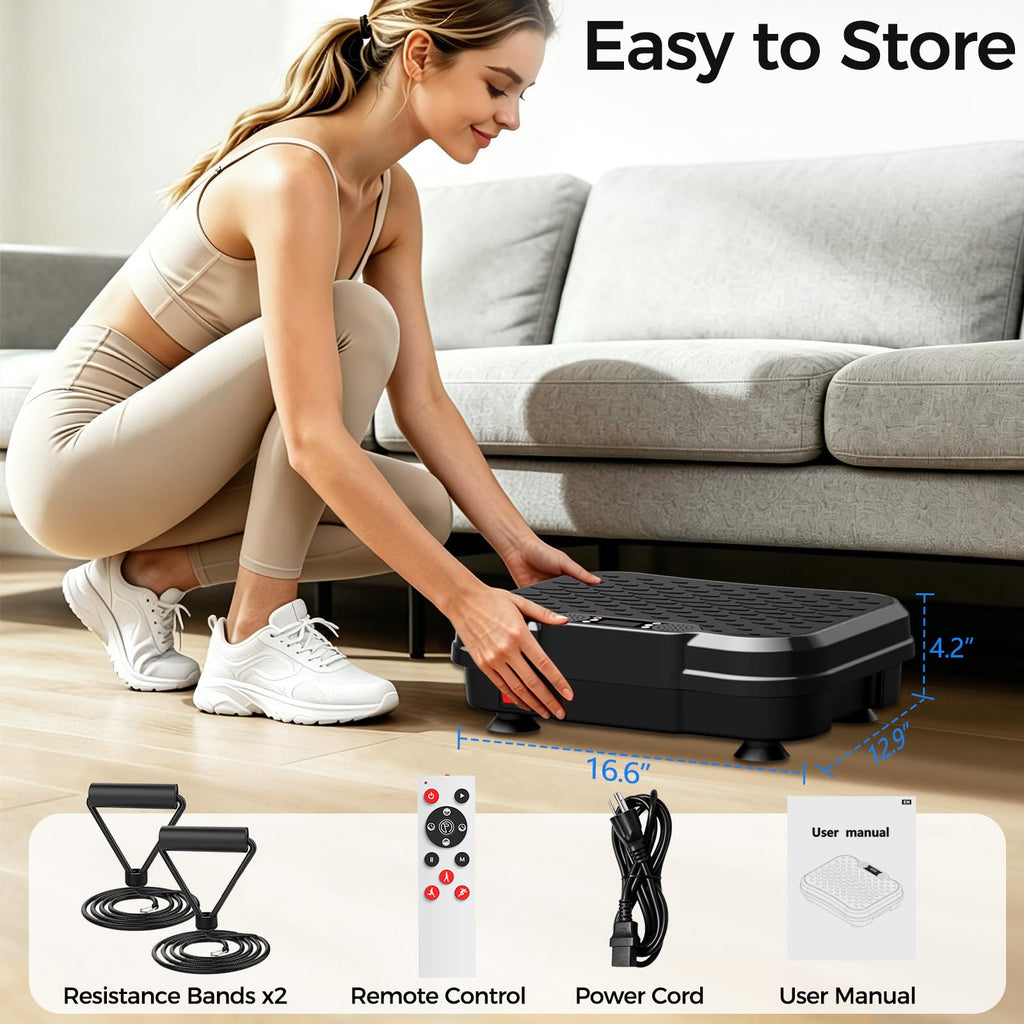 Vibration Plate Exercise Machine with Resistance Bands M483752