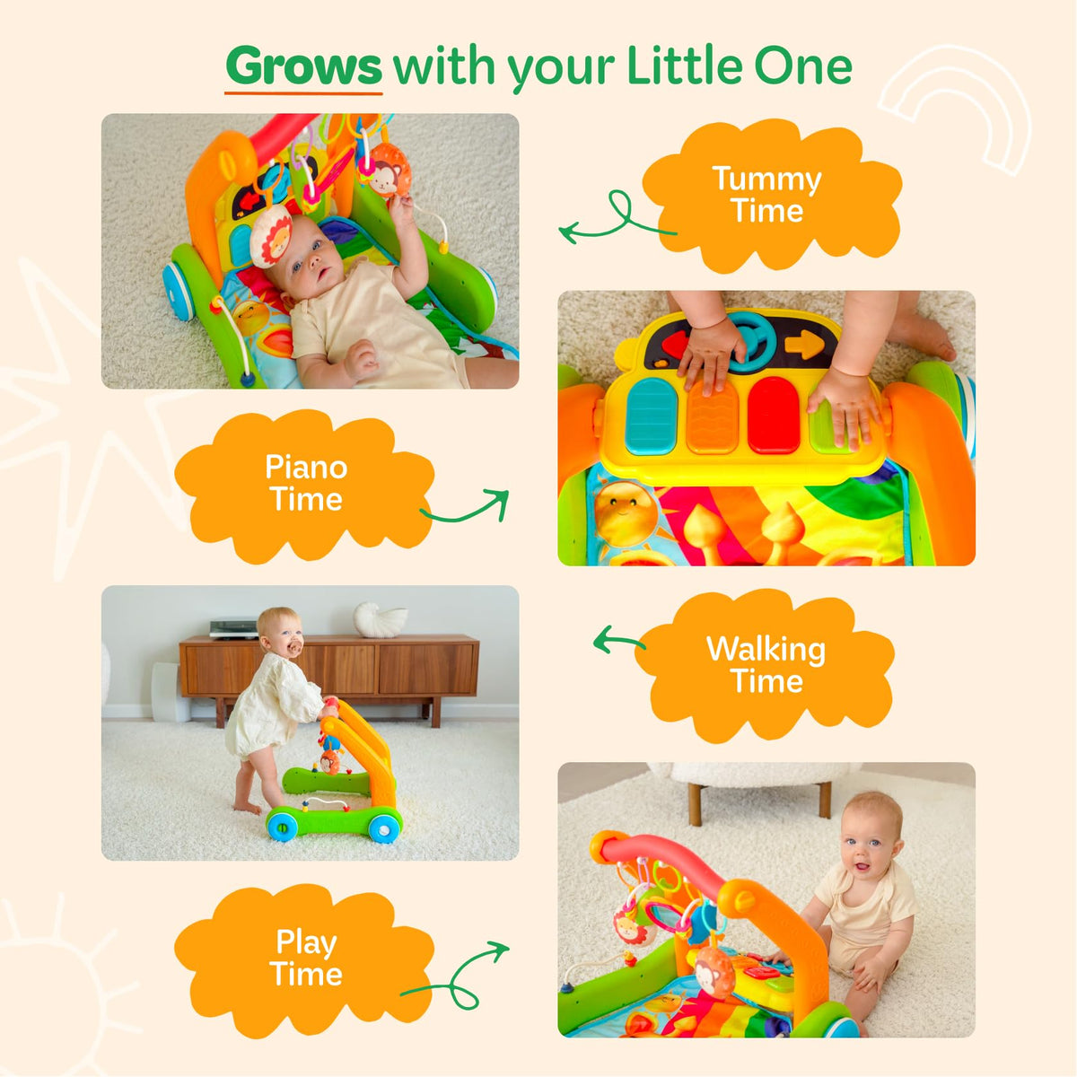 4-in-1 Baby Play Mat & Musical Activity Gym M9665