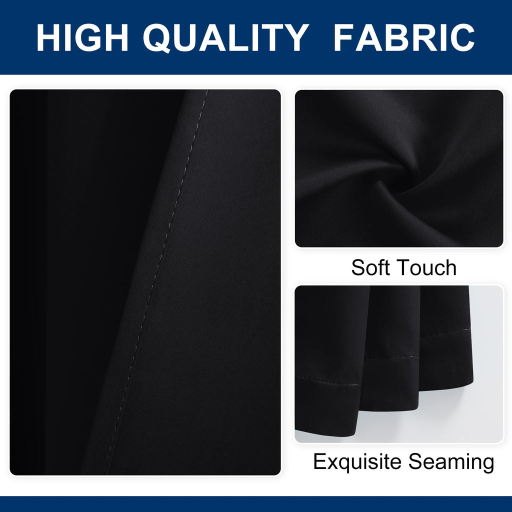 Blackout Room Divider Curtain 120 x 96 Inches Black I2470