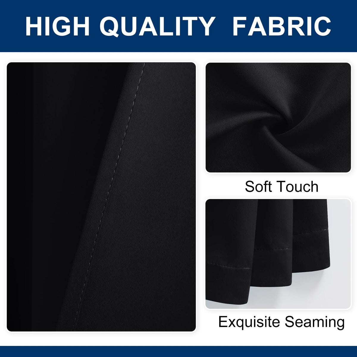 Blackout Room Divider Curtain 120 x 96 Inches Black I2470