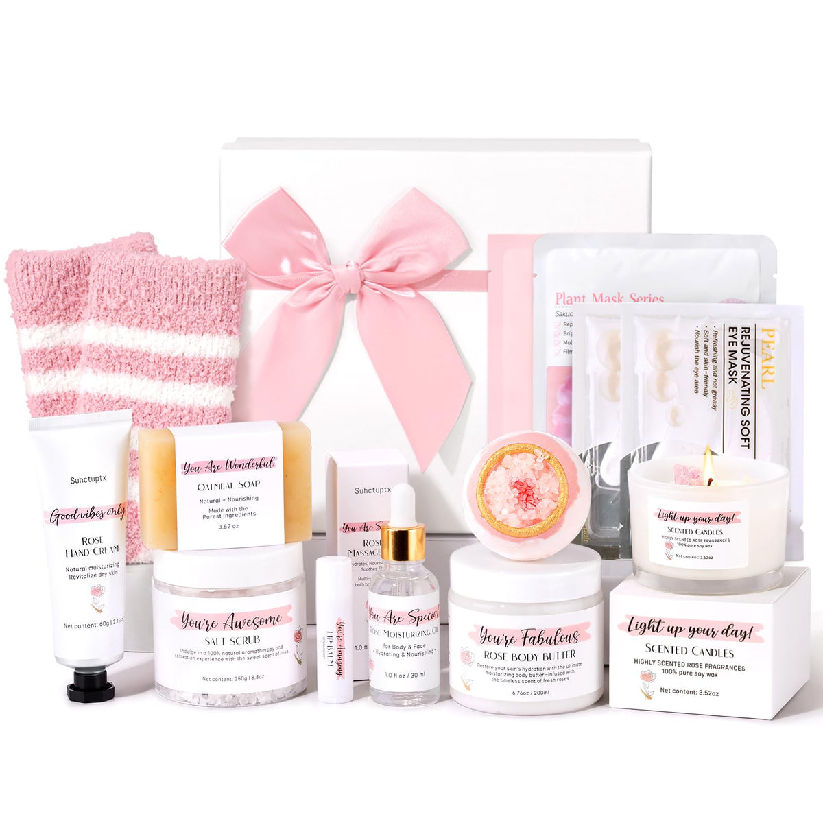 Pink 13Pcs Spa Bath Set R7278