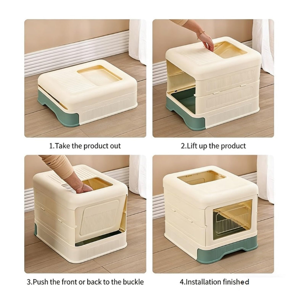 Fully Enclosed Cat Litter Box with Lid and Drawer E15264