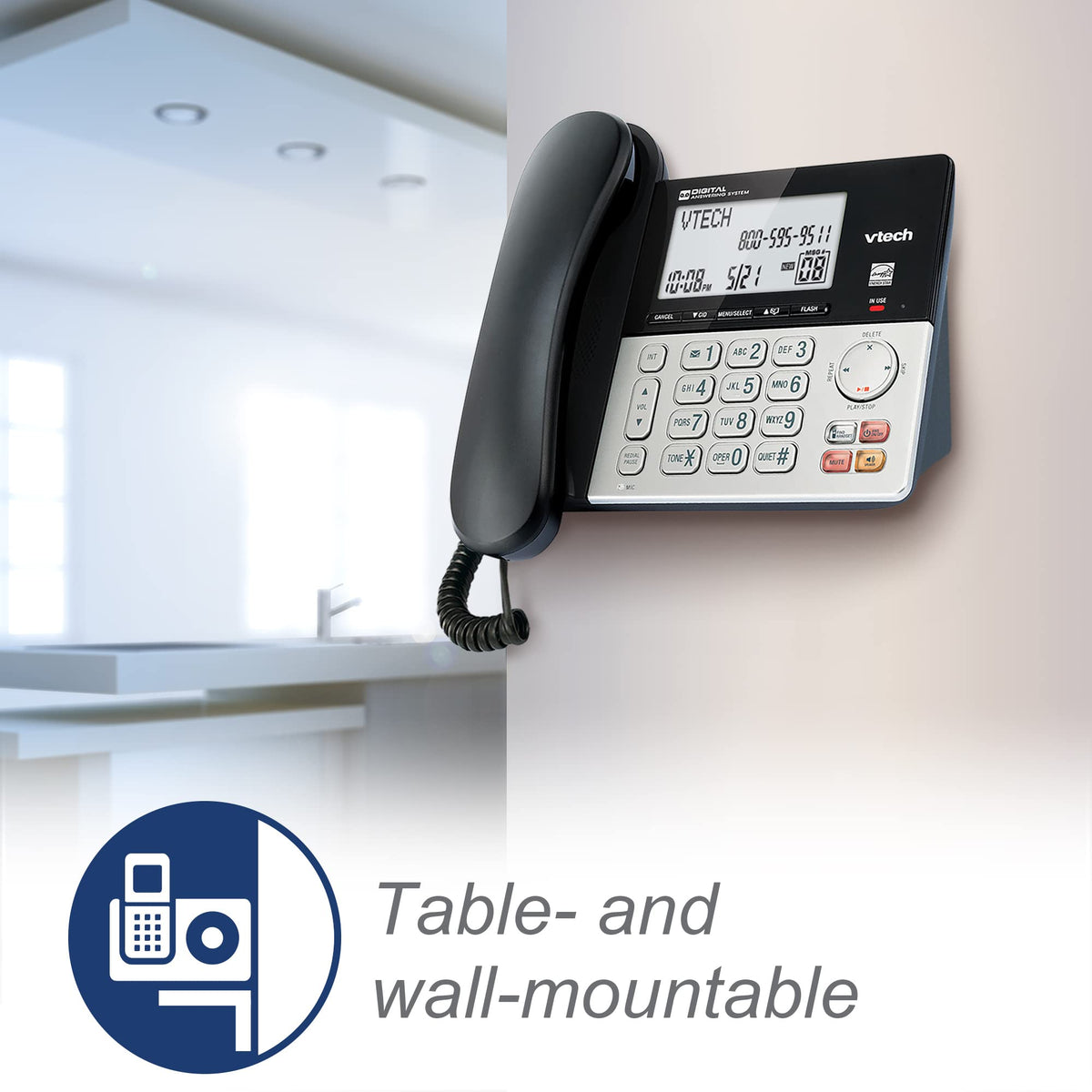 Corded/Cordless Phone System with 2 Handsets V736