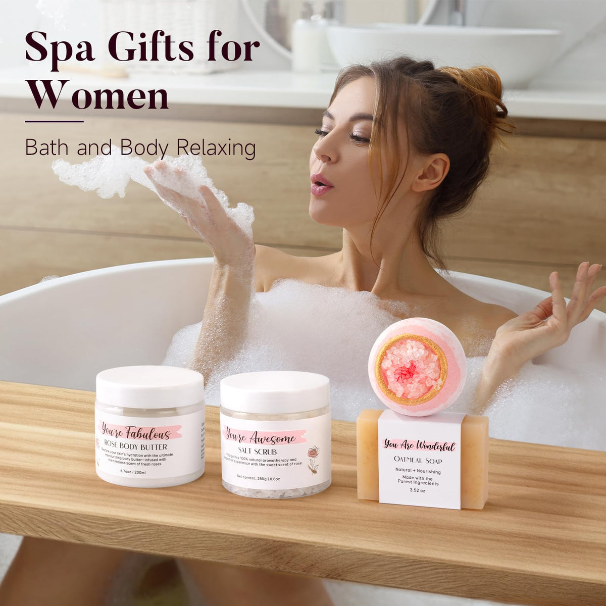Pink 13Pcs Spa Bath Set R7278
