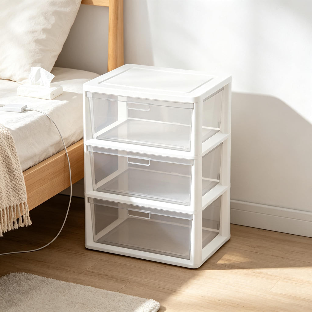 White 3-Drawer Plastic Rolling Storage Cart P433435