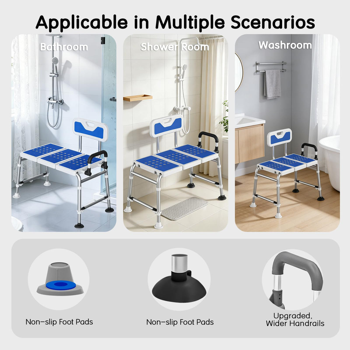 Heavy-Duty Adjustable Bathtub Transfer Bench S498137