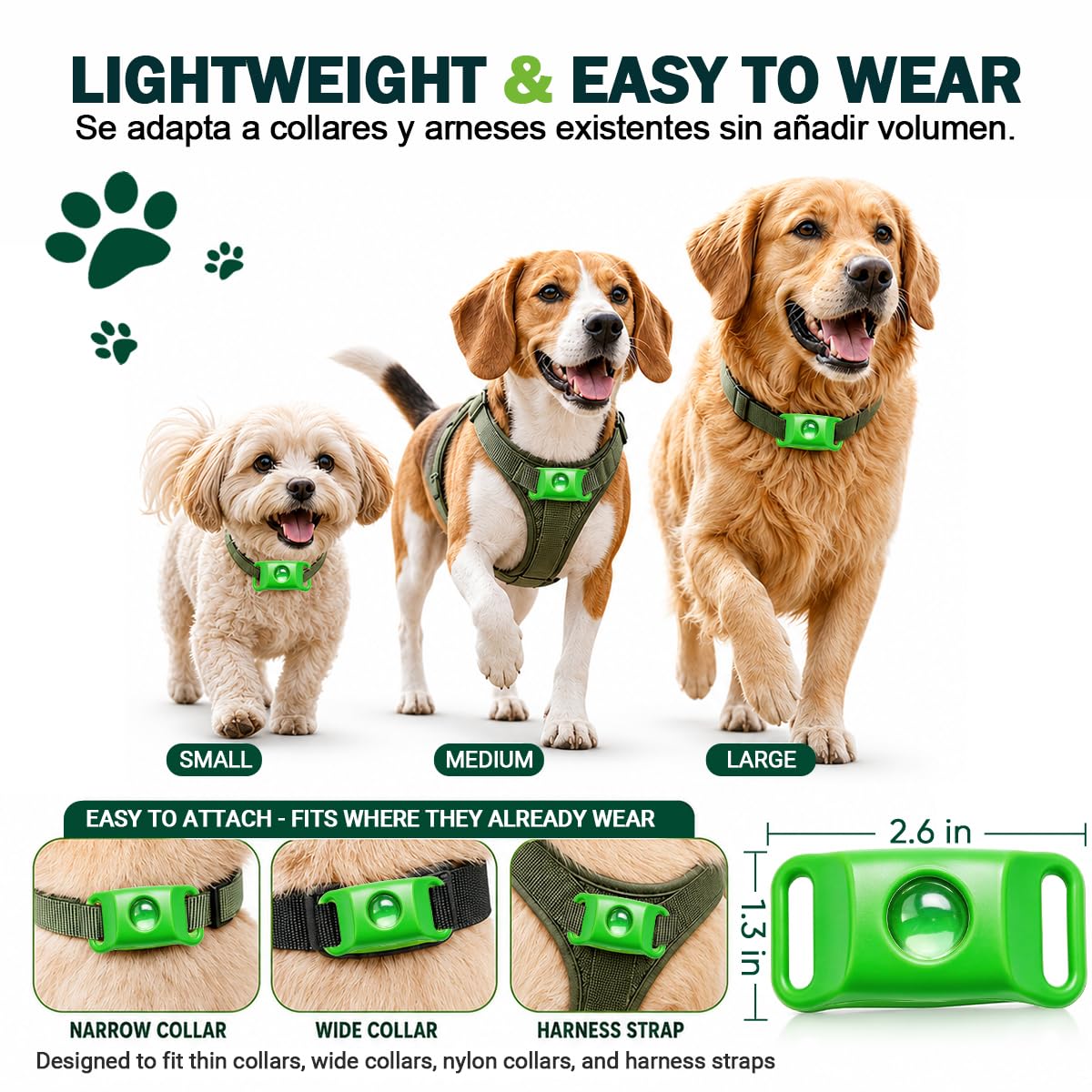 Flea and Tick Prevention Pendant for Dogs with 2 Pendants and 6 Refills G885