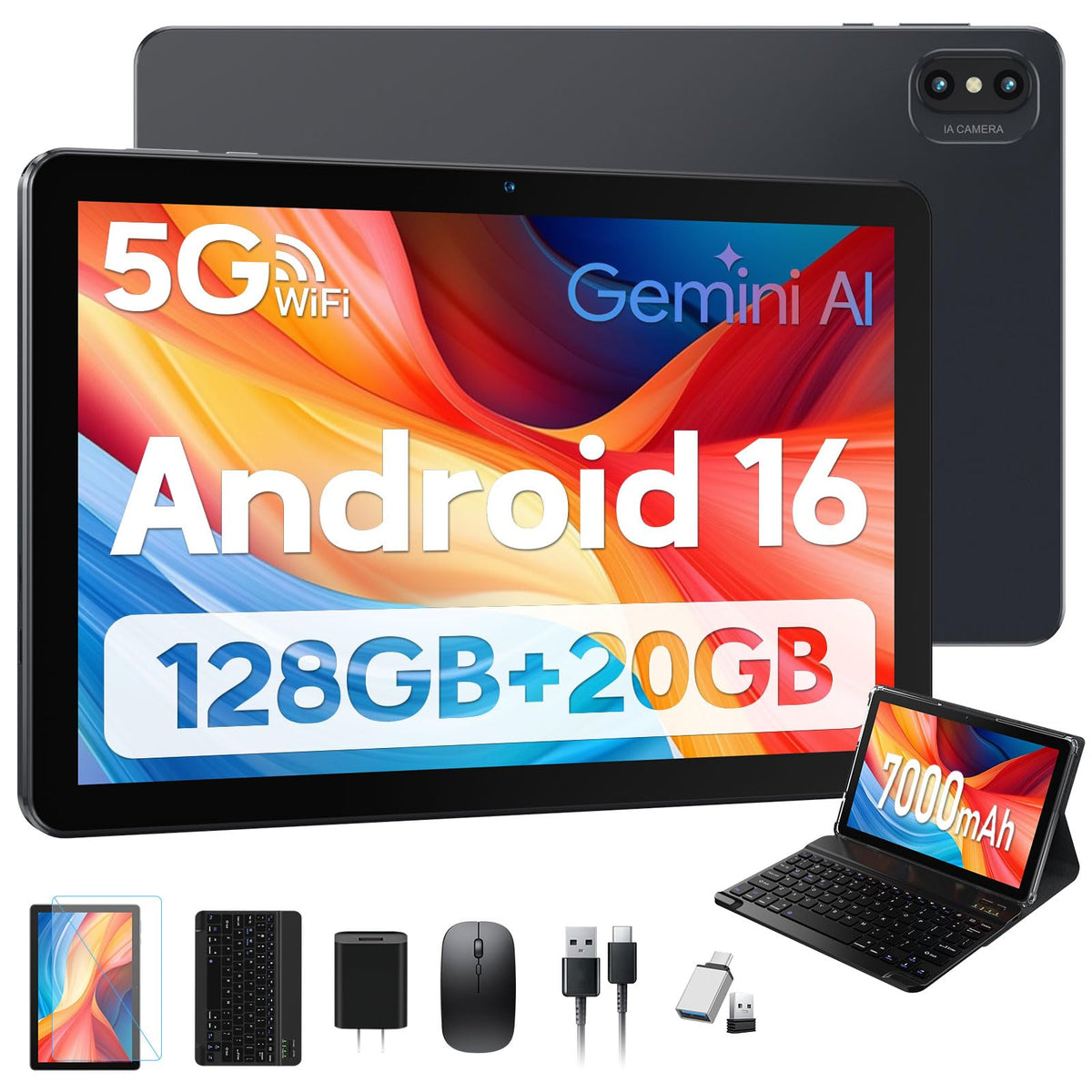 10 Inch Android Tablet with Keyboard 128GB D39117