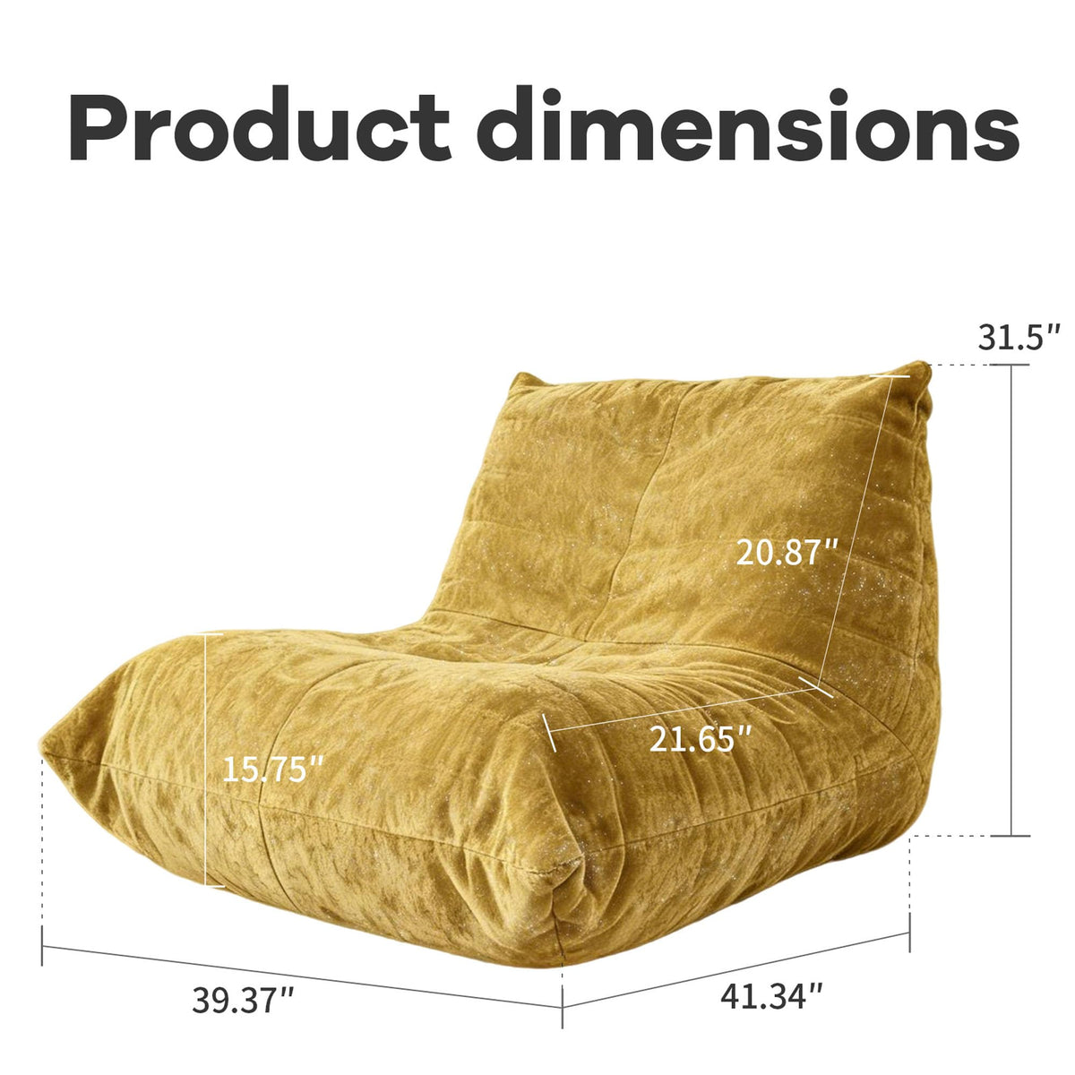 Yellow Bean Bag Chair with Memory Foam G572