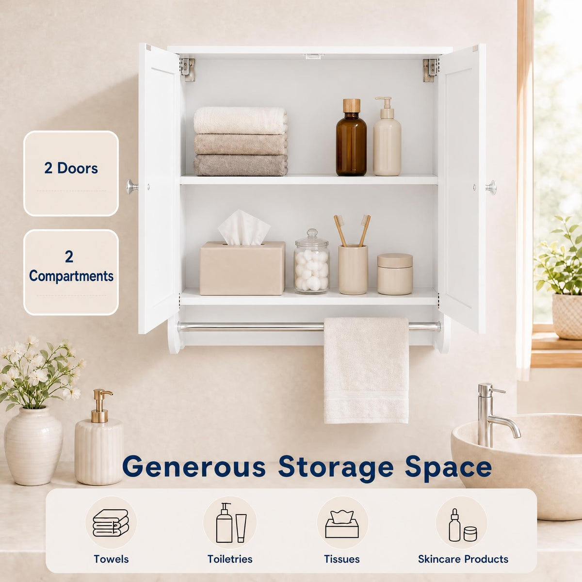Wall Mounted Bathroom Cabinet V3598